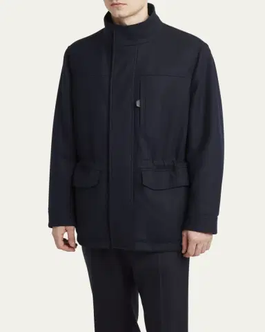 Brioni Men's Cashmere Water-Repellent Field Jacket | Thumbnail 4