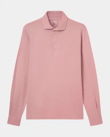 Fedeli Men's Giza Cotton Long-Sleeve Pique Polo Shirt | Thumbnail 26 Fedeli Men's Giza Cotton Long-Sleeve Pique Polo Shirt | Thumbnail 26