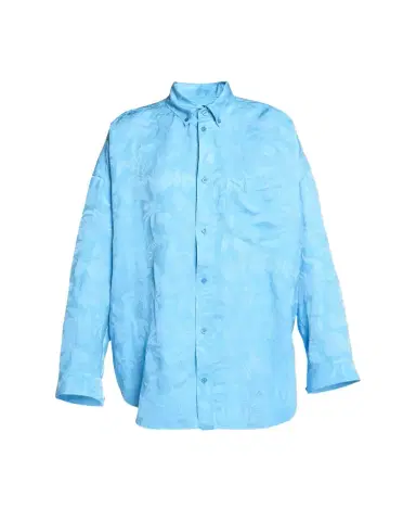Balenciaga Long-Sleeve Button-Down Cocoon Shirt | Thumbnail 1 Balenciaga Long-Sleeve Button-Down Cocoon Shirt | Thumbnail 1