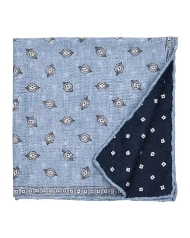 Brunello Cucinelli Men's Geometric Leaf-Print Silk Pocket Square | Thumbnail 1
