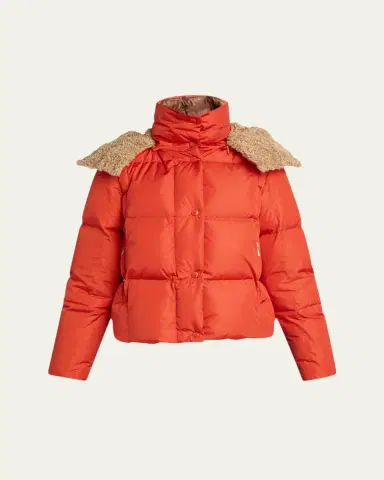 Moncler Castelnou Square-Quilted Short Down Jacket with Detachable Hood | Thumbnail 5 Moncler Castelnou Square-Quilted Short Down Jacket with Detachable Hood | Thumbnail 5