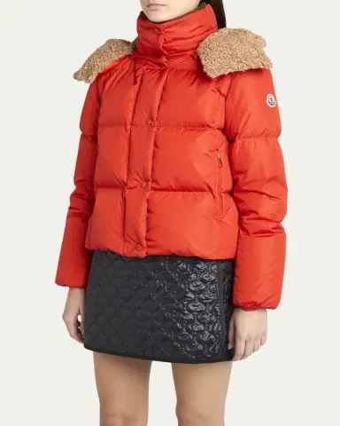 Moncler Castelnou Square-Quilted Short Down Jacket with Detachable Hood | Thumbnail 8 Moncler Castelnou Square-Quilted Short Down Jacket with Detachable Hood | Thumbnail 8