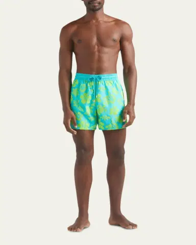 Vilebrequin Men's Flocked Tropical Turtle Swim Trunks | Thumbnail 2 Vilebrequin Men's Flocked Tropical Turtle Swim Trunks | Thumbnail 2