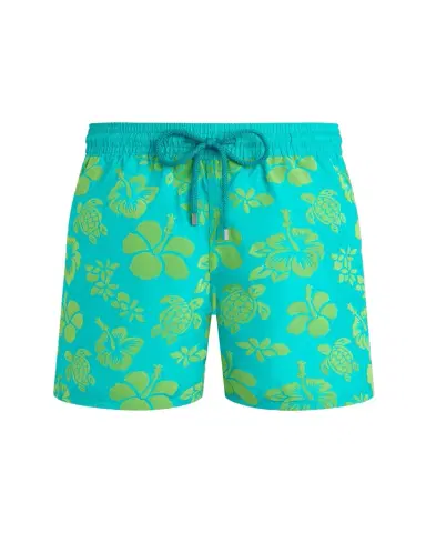 Vilebrequin Men's Flocked Tropical Turtle Swim Trunks | Thumbnail 1 Vilebrequin Men's Flocked Tropical Turtle Swim Trunks | Thumbnail 1