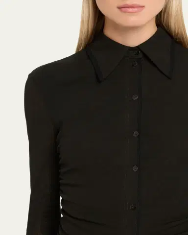 Nanushka Idana Long-Sleeve Button-Front Top | Thumbnail 6