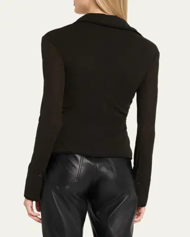 Nanushka Idana Long-Sleeve Button-Front Top | Thumbnail 7