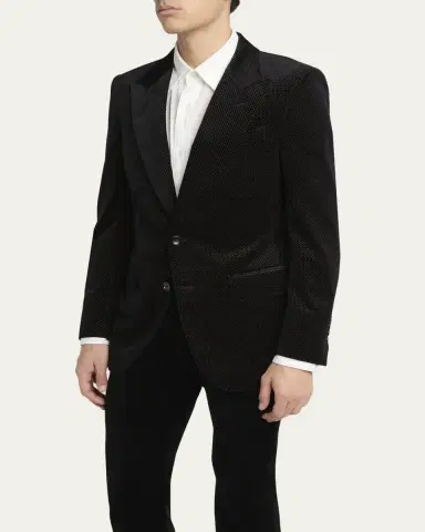 Tom Ford Men's Dyllan Velvet Polka Dot Dinner Jacket | Thumbnail 4