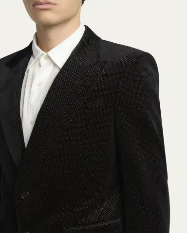 Tom Ford Men's Dyllan Velvet Polka Dot Dinner Jacket | Thumbnail 5