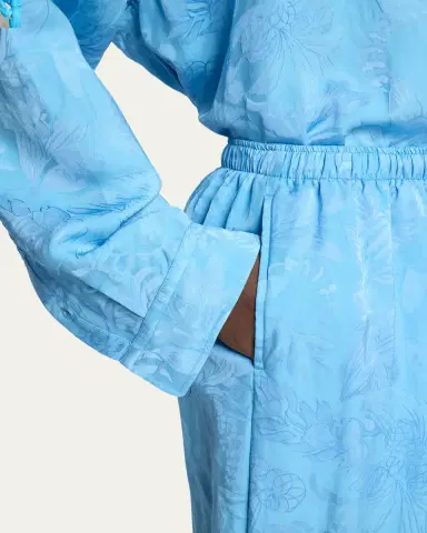 Balenciaga Floral Satin Jacquard Wide-Leg Pajama Pants | Thumbnail 5 Balenciaga Floral Satin Jacquard Wide-Leg Pajama Pants | Thumbnail 5