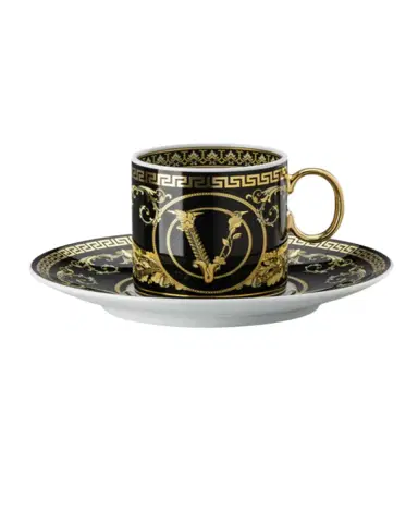 Versace Virtus Gala Black AD Cup & Saucer | Thumbnail 2