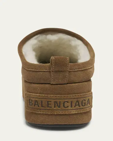 Balenciaga Alaska Suede Faux Shearling Mules | Thumbnail 4