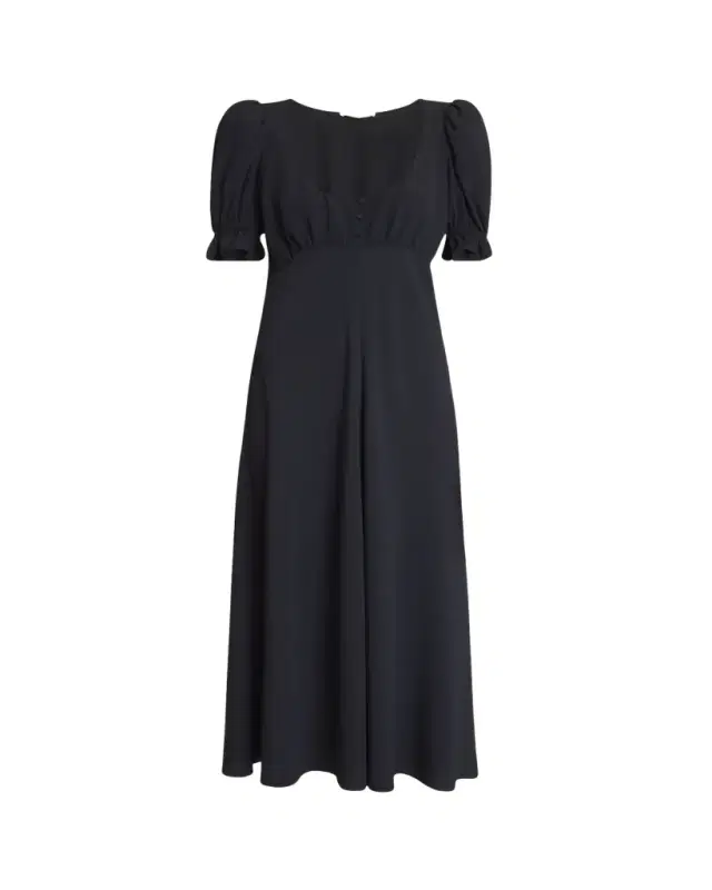 Chloe Empire-Waist Puff-Sleeve Ankle Dress