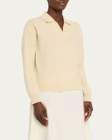 Maison Margiela V-Neck Wool Polo Sweater | Thumbnail 4 Maison Margiela V-Neck Wool Polo Sweater | Thumbnail 4