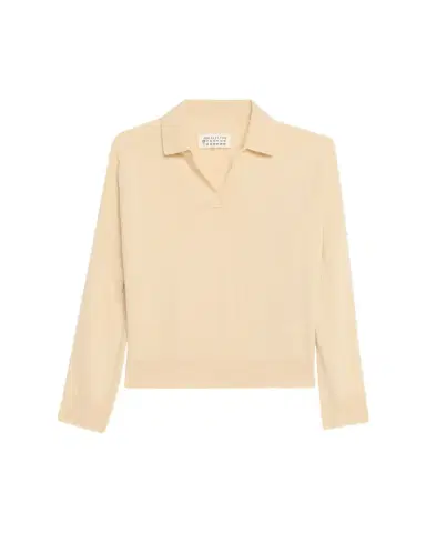 Maison Margiela V-Neck Wool Polo Sweater | Thumbnail 1 Maison Margiela V-Neck Wool Polo Sweater | Thumbnail 1