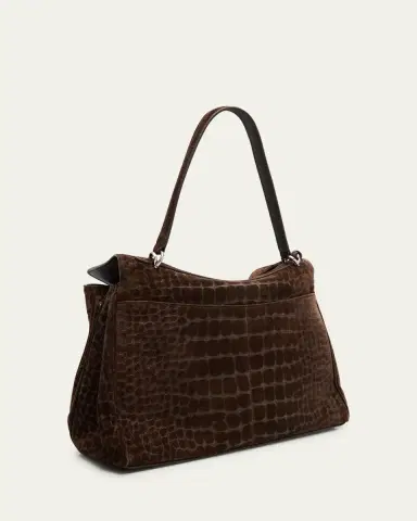 Balenciaga Rodeo Medium Croc-Embossed Suede Top-Handle Bag | Thumbnail 3 Balenciaga Rodeo Medium Croc-Embossed Suede Top-Handle Bag | Thumbnail 3