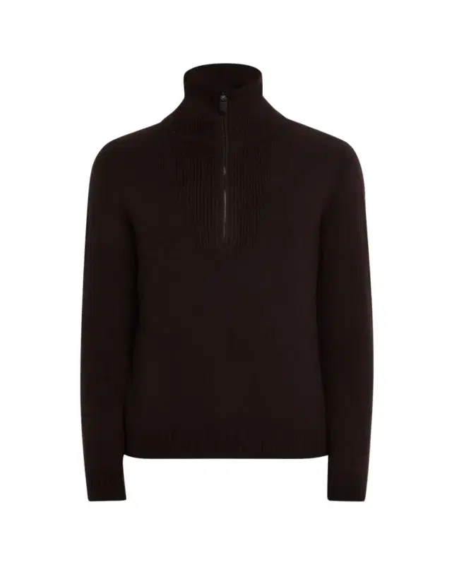 Men's Cashmere and Silk Knit Half-Zip Sweater