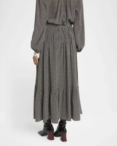 Chloé Micro Check Silk Maxi Skirt | Thumbnail 2