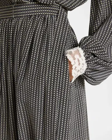 Chloé Micro Check Silk Maxi Skirt | Thumbnail 4