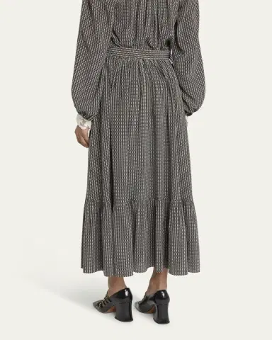 Chloé Micro Check Silk Maxi Skirt | Thumbnail 7
