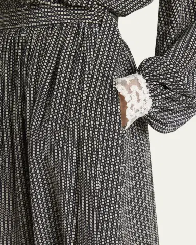 Chloé Micro Check Silk Maxi Skirt | Thumbnail 9