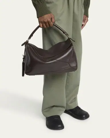 Loewe Men's Large Leather Puzzle Featherlight Crossbody Bag | Thumbnail 2