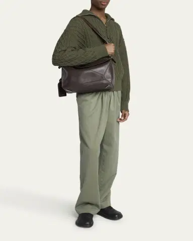 Loewe Men's Large Leather Puzzle Featherlight Crossbody Bag | Thumbnail 5