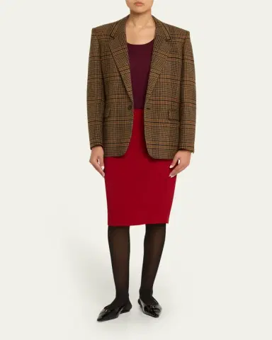 Saint Laurent Oversized Check Single-Breasted Blazer Jacket | Thumbnail 6 Saint Laurent Oversized Check Single-Breasted Blazer Jacket | Thumbnail 6