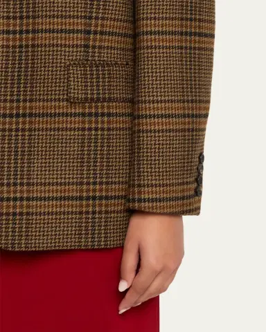 Saint Laurent Oversized Check Single-Breasted Blazer Jacket | Thumbnail 9 Saint Laurent Oversized Check Single-Breasted Blazer Jacket | Thumbnail 9