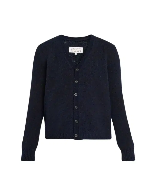 Two-Toned Knit V-Neck Cardigan