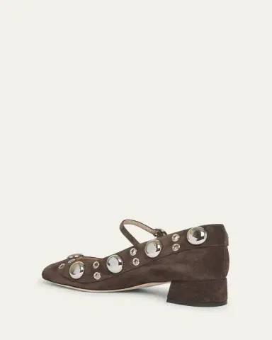 Valentino Garavani Nellcote Studded Suede Mary Jane Ballerina Flats | Thumbnail 5 Valentino Garavani Nellcote Studded Suede Mary Jane Ballerina Flats | Thumbnail 5
