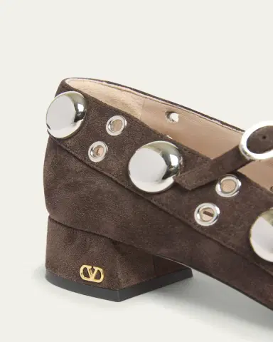 Valentino Garavani Nellcote Studded Suede Mary Jane Ballerina Flats | Thumbnail 6 Valentino Garavani Nellcote Studded Suede Mary Jane Ballerina Flats | Thumbnail 6