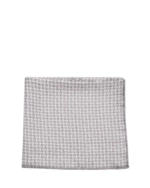 Brunello Cucinelli Men's Houndstooth Effect Silk Pocket Square
