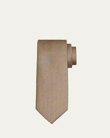 Brioni Men's Micro-Birdseye Jacquard Silk Tie | Thumbnail 2