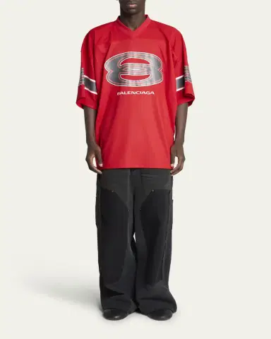 Balenciaga Men's Unity Sports Icon Mesh Jersey T-Shirt | Thumbnail 2