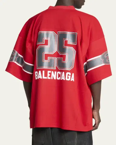 Balenciaga Men's Unity Sports Icon Mesh Jersey T-Shirt | Thumbnail 3