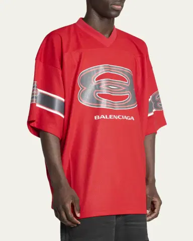 Balenciaga Men's Unity Sports Icon Mesh Jersey T-Shirt | Thumbnail 4