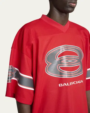 Balenciaga Men's Unity Sports Icon Mesh Jersey T-Shirt | Thumbnail 5