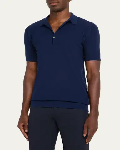 John Smedley Men's Roth Cotton Polo Shirt | Thumbnail 13