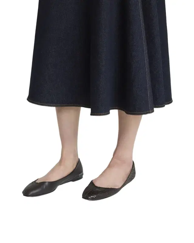 Les Ballerines Mixed Leather Flats