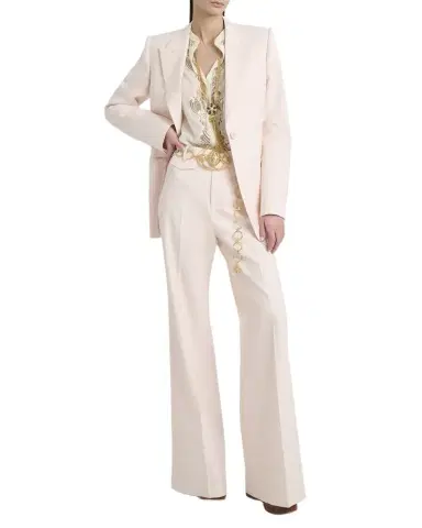 Chloé Lace Placket Tulip-Sleeve Silk Blouse | Thumbnail 1