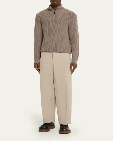 Iris Von Arnim Men's Amarillo Half-Zip Cashmere Pullover | Thumbnail 2
