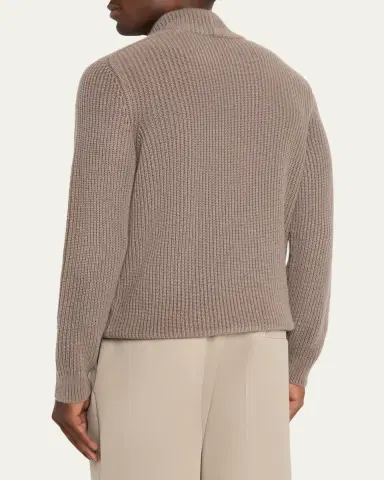 Iris Von Arnim Men's Amarillo Half-Zip Cashmere Pullover | Thumbnail 3