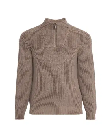 Iris Von Arnim Men's Amarillo Half-Zip Cashmere Pullover | Thumbnail 1