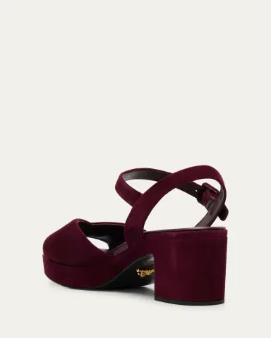 Prada Suede Triangle Logo Platform Sandals | Thumbnail 4 Prada Suede Triangle Logo Platform Sandals | Thumbnail 4