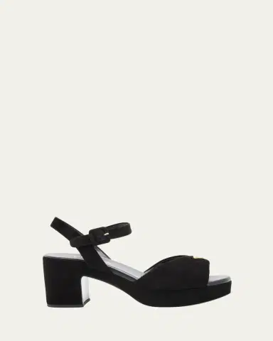 Prada Suede Triangle Logo Platform Sandals | Thumbnail 6 Prada Suede Triangle Logo Platform Sandals | Thumbnail 6
