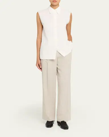 OFFICINE GÉNÉRALE Iseult Sleeveless Japanese Cotton Shirt | Thumbnail 2
