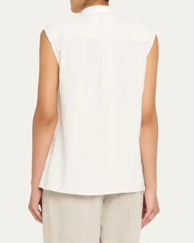 OFFICINE GÉNÉRALE Iseult Sleeveless Japanese Cotton Shirt | Thumbnail 3