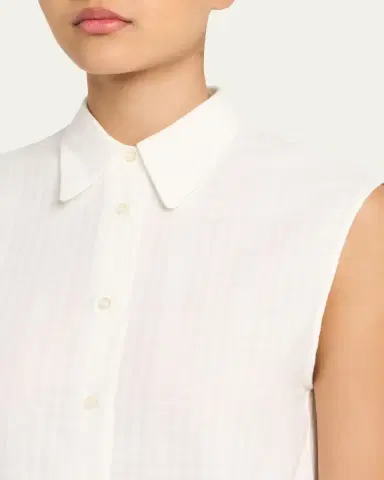 OFFICINE GÉNÉRALE Iseult Sleeveless Japanese Cotton Shirt | Thumbnail 5