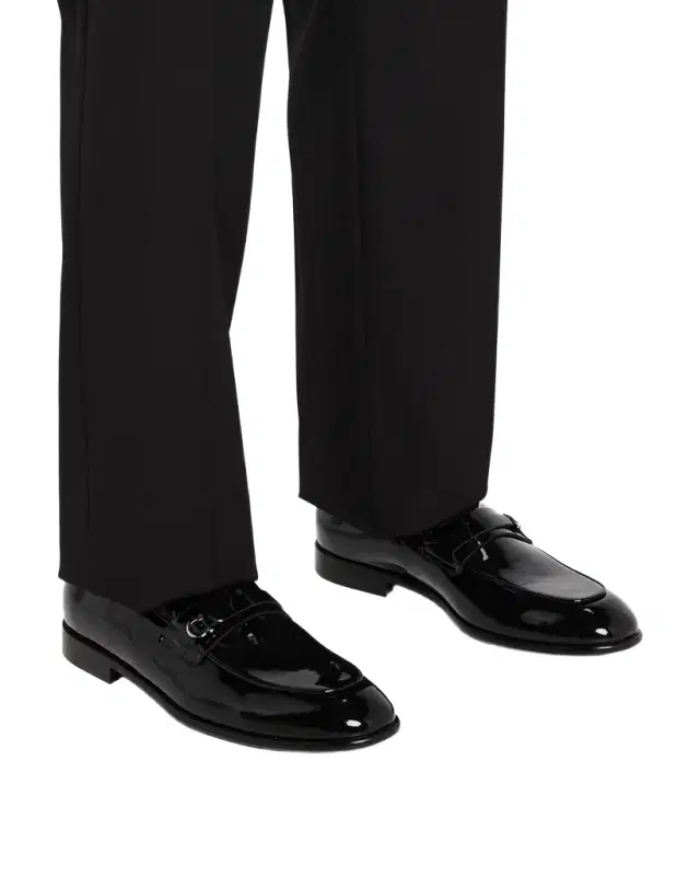 Ferragamo Men's Desio Patent Leather Penny Loafers