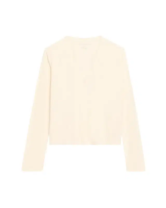 Majestic Filatures V-Neck Button-Down Long-Sleeve Stretch-Linen Cardigan